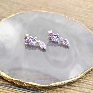 NEW Purple and Blue Silver Earrings